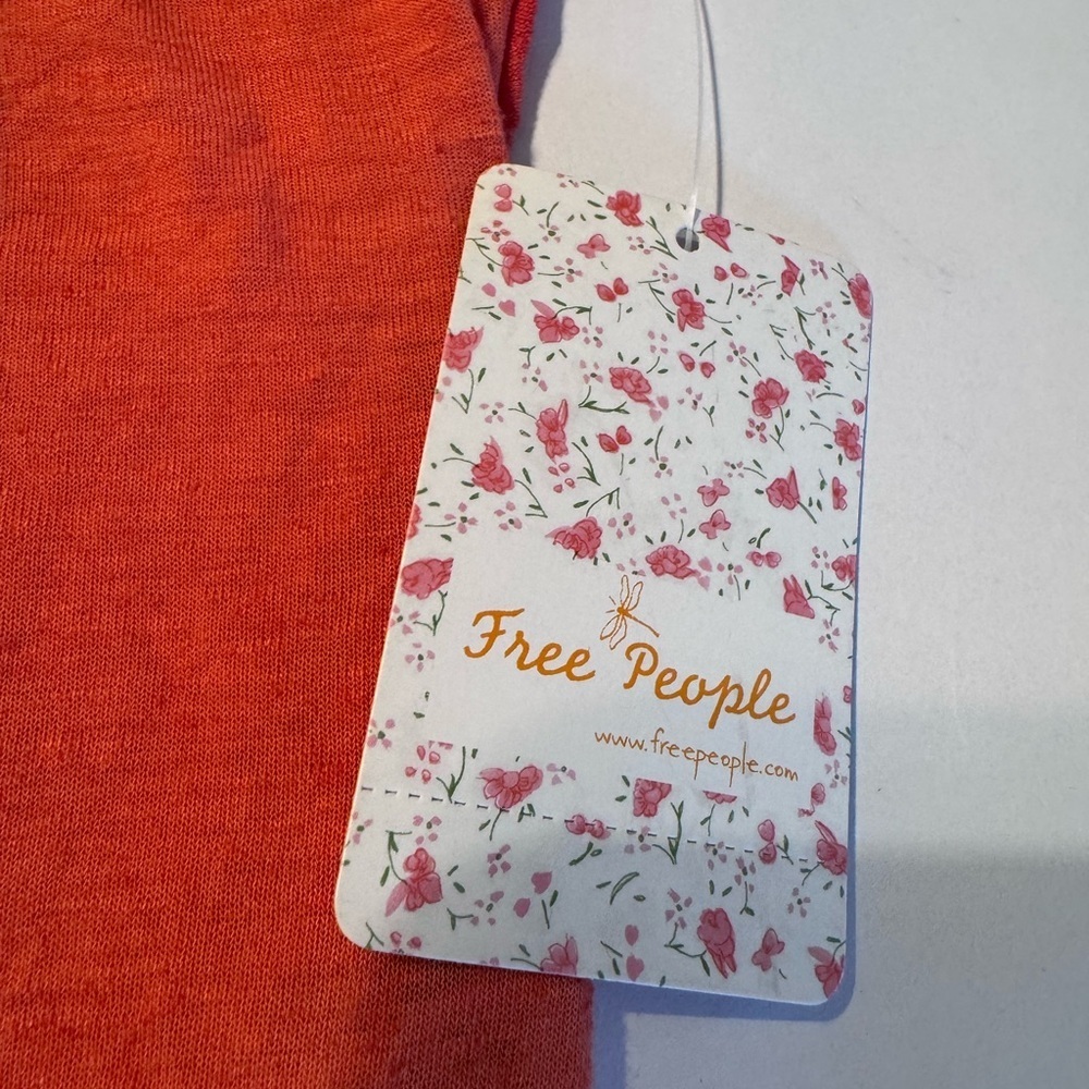 Free People Pluto One Shoulder Tee Shirt Knot Single Sleeve Boho Small NWT New - Picture 6 of 7